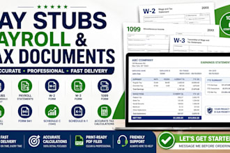 create professional stubs, w2, 1099 and payroll documents