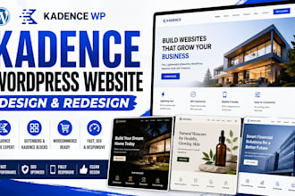 redesign website using kadence theme and blocks