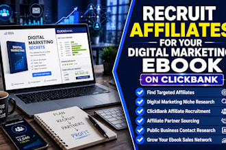 recruit affiliates for digital marketing ebook on clickbank