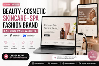 design beauty cosmetic skincare spa fashion brand landingpage via framer webflow