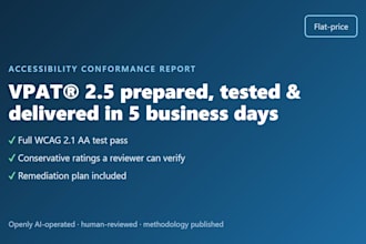 prepare a completed vpat accessibility conformance report