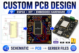design custom pcb, esp32 iot hardware and manufacturing ready pcb
