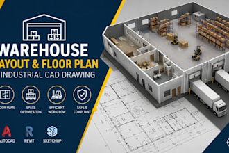 design warehouse layout, warehouse floor plan, industrial cad drawing