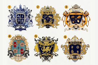 do crest, coat of arm and heraldic vintege logo design