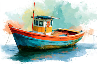 draw illustration and clip art in watercolor style