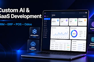 develop or clone ai saas app, CRM software, erp, pos, web app, odoo, desktop app