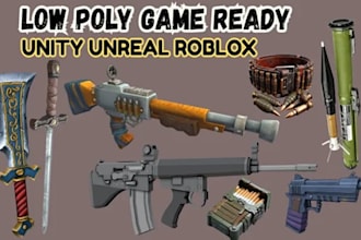 make 3d weapons, pets, and assets for your roblox game