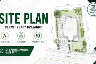 draw permit ready site plan, plot plan and property map for city permit