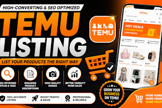 do temu product listing bulk upload SEO temu shop store management optimization