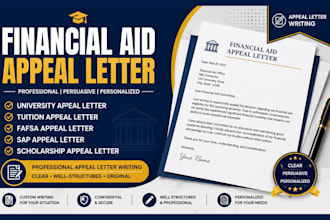 write financial aid appeal, university appeal and tuition appeal letters