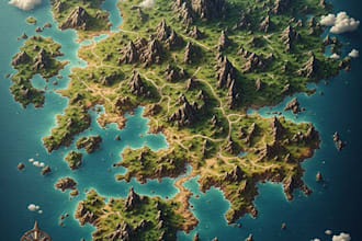draw fantasy map for a book,with inkarnate map illustration