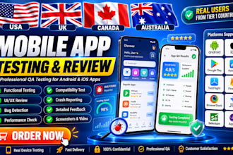 do mobile app testing QA testing usability testing and android IOS app reviews
