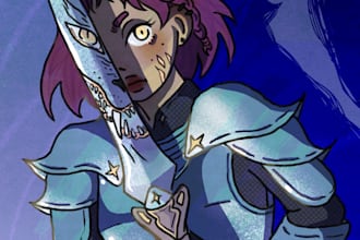draw colorful textured illustrations, oc, or dnd characters