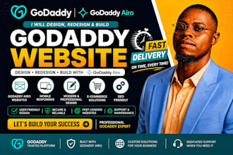design or redesign wordpress website on godaddy, godaddy website, godaddy airo