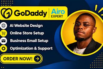 design or redesign wordpress website on godaddy, godaddy website, godaddy airo