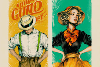 do vintage and retro illustration style