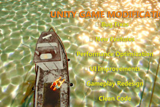 modify, redesign, optimize or upgrade your unity game