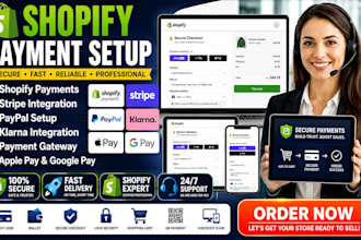 setup shopify payment gateway stripe, paypal klarna integration fix payment bug