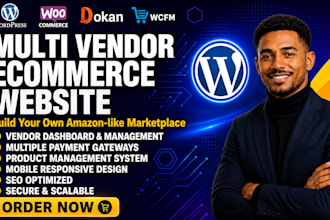 do multi vendor ecommerce wordpress website  marketplace website with dokan pro
