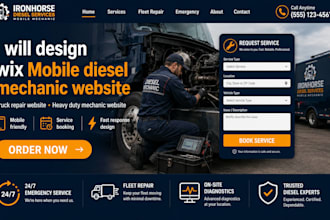 design wix mobile diesel mechanic website truck repair heavy duty mechanic websi