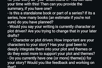 beta read and edit your written work
