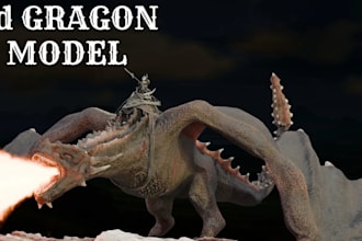 do 3d creature model 3d dragon model monster animal model for game and animation