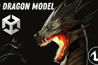do 3d creature model 3d dragon model monster animal model for game and animation