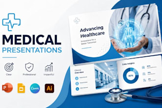 design medical presentation, healthcare powerpoint, scientific slides