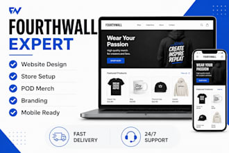 design fourthwall website and setup your fourthwall store pod merch