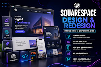 design, redesign squarespace website, landing page, HTML CSS