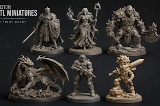 sculpt custom stl files, 3d miniatures, and 3d printable character models design