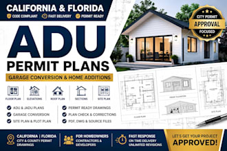 design adu plans, garage conversion and permit drawings