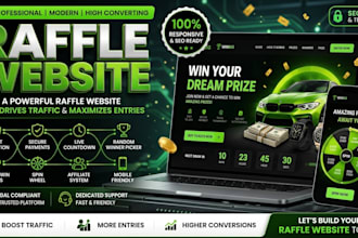 design raffle website competition website giveaway website raffle event ticket