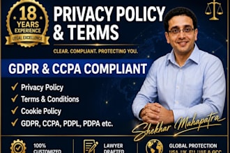 draft custom privacy policy and terms for gdpr ccpa