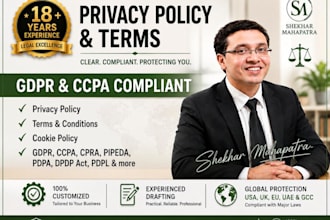 draft gdpr ccpa compliant privacy policy terms for shopify