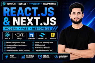 build modern react js next js typescript web applications