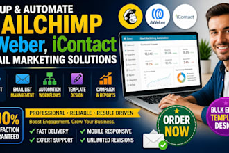 setup build mailchimp aweber icontact email marketing automation template design