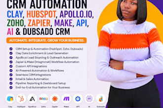 setup CRM automation clay hubspot apollo io zoho zapier make API ai dubsado crm