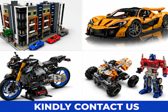 design 3d lego model set, moc, lego technic bike toy house car ship instructions