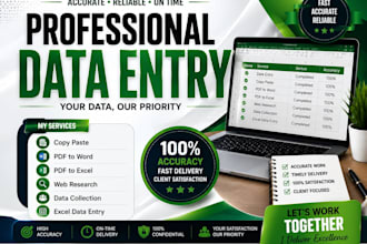 do data entry, copy paste, PDF to excel , PDF to word and web research