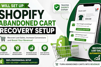set up shopify abandoned cart recovery to recover lost sales