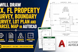 redraw fl tx property survey boundary survey and lot plan