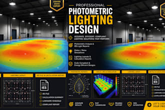 design professional photometric lighting plan using diallux evo, floor plans