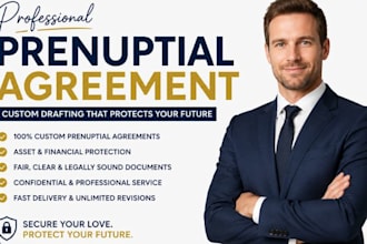 draft a custom prenuptial agreement prenup postnuptial marriage contract