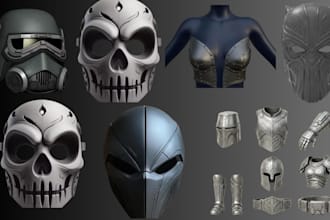 3d cosplay model, 3d mask, 3d helmet, 3d halloween for 3d printing