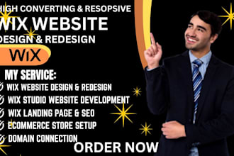 build wix website design landing page create wix website development wix studio