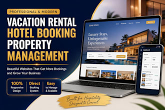 design vacation rental website hotel booking website property management website