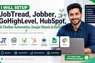 setup jobtread jobber gohighlevel hubspot ai chatbot automation google sheets