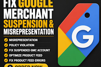 fix google merchant center fix gmc suspension gmc misrepresentation product feed