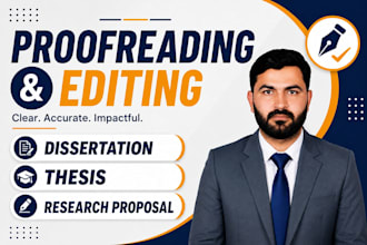 professionally proofread and edit your thesis, dissertation or research proposal